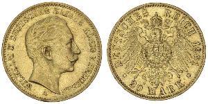 20 Mark Königreich Preußen (1701-1918) Gold Wilhelm II, German Emperor (1859-1941)