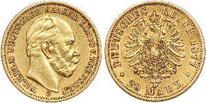 20 Mark Königreich Preußen (1701-1918) Gold Wilhelm I, German Emperor (1797-1888)