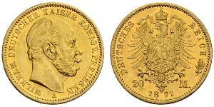 20 Mark Königreich Preußen (1701-1918) Gold Wilhelm I, German Emperor (1797-1888)