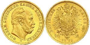 20 Mark Königreich Preußen (1701-1918) Gold Wilhelm I, German Emperor (1797-1888)