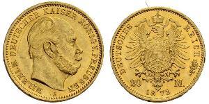 20 Mark Königreich Preußen (1701-1918) Gold Wilhelm I, German Emperor (1797-1888)