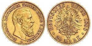 20 Mark Königreich Preußen (1701-1918) Gold Friedrich III. (Deutsches Reich) (1831-1888)