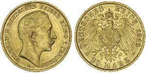 20 Mark Königreich Preußen (1701-1918) Gold Wilhelm II, German Emperor (1859-1941)