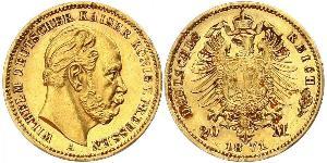 20 Mark Königreich Preußen (1701-1918) Gold Wilhelm I, German Emperor (1797-1888)