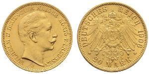 20 Mark Königreich Preußen (1701-1918) Gold Wilhelm II, German Emperor (1859-1941)