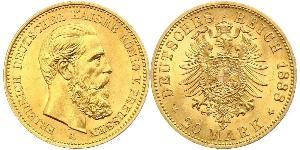 20 Mark Königreich Preußen (1701-1918) Gold Friedrich III. (Deutsches Reich) (1831-1888)
