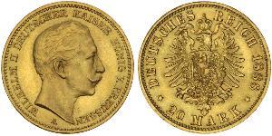 20 Mark Königreich Preußen (1701-1918) Gold Wilhelm II, German Emperor (1859-1941)