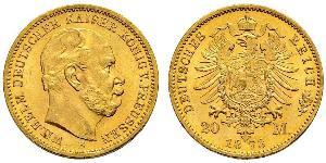 20 Mark Königreich Preußen (1701-1918) Gold Wilhelm I, German Emperor (1797-1888)