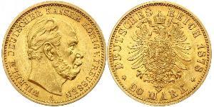20 Mark Königreich Preußen (1701-1918) Gold Wilhelm I, German Emperor (1797-1888)