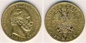 20 Mark Königreich Preußen (1701-1918) Gold Wilhelm I, German Emperor (1797-1888)