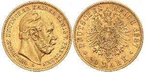 20 Mark Königreich Preußen (1701-1918) Gold Wilhelm I, German Emperor (1797-1888)