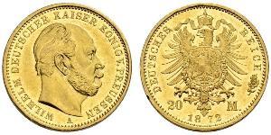 20 Mark Königreich Preußen (1701-1918) Gold Wilhelm I, German Emperor (1797-1888)