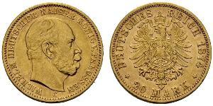 20 Mark Königreich Preußen (1701-1918) Gold Wilhelm I, German Emperor (1797-1888)