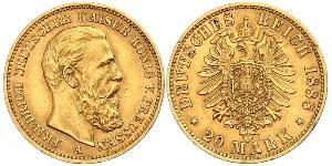 20 Mark Königreich Preußen (1701-1918) Gold Friedrich III. (Deutsches Reich) (1831-1888)