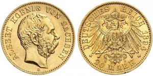 20 Mark Königreich Sachsen (1806 - 1918) Gold 