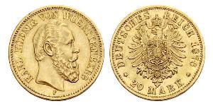 20 Mark Königreich Württemberg (1806-1918) Gold Karl (Württemberg)