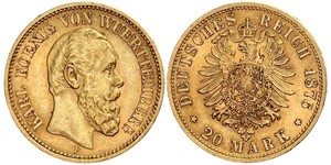 20 Mark Königreich Württemberg (1806-1918) Gold Karl (Württemberg)