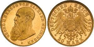 20 Mark States of Germany Gold Georg II. (Sachsen-Meiningen)