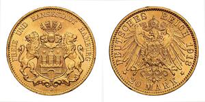 20 Mark States of Germany Gold 