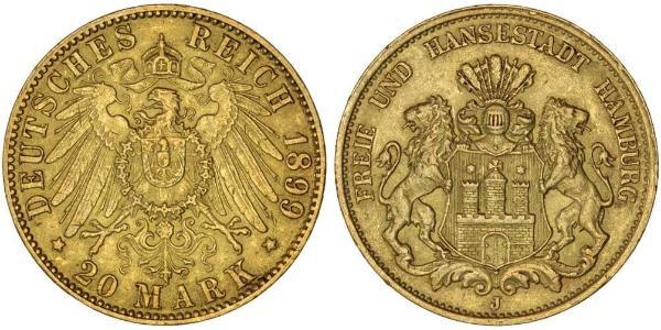 20 Mark States of Germany Gold 