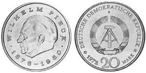 20 Mark República Democrática Alemana (1949-1990) Níquel/Cobre Wilhelm Pieck