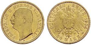 20 Mark Anhalt-Dessau (1603 -1863) Or Frédéric II d