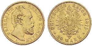 20 Mark Anhalt-Dessau (1603 -1863) Or Frederick I, Duke of Anhalt (1831-1904)