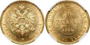 20 Mark Empire russe (1720-1917) / Grand-duché de Finlande (1809 - 1917) Or Alexandre III (1845 -1894)