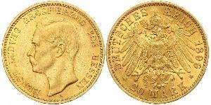 20 Mark Grand-duché de Hesse (1806 - 1918) Or Ernest-Louis de Hesse (1868 - 1937)