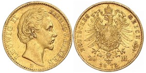 20 Mark Royaume de Bavière (1806 - 1918) Or Louis Ier de Bavière(1786 – 1868)