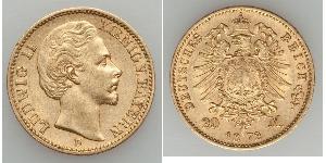 20 Mark Royaume de Bavière (1806 - 1918) Or Louis Ier de Bavière(1786 – 1868)