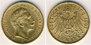 20 Mark Royaume de Prusse (1701-1918) Or Wilhelm II, German Emperor (1859-1941)