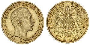 20 Mark Royaume de Prusse (1701-1918) Or Wilhelm II, German Emperor (1859-1941)