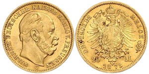 20 Mark Royaume de Prusse (1701-1918) Or Wilhelm I, German Emperor (1797-1888)