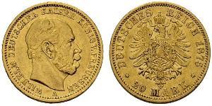 20 Mark Royaume de Prusse (1701-1918) Or Wilhelm I, German Emperor (1797-1888)