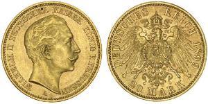 20 Mark Royaume de Prusse (1701-1918) Or Wilhelm II, German Emperor (1859-1941)