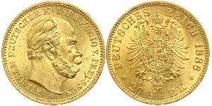 20 Mark Royaume de Prusse (1701-1918) Or Wilhelm I, German Emperor (1797-1888)