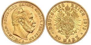 20 Mark Royaume de Prusse (1701-1918) Or Wilhelm I, German Emperor (1797-1888)