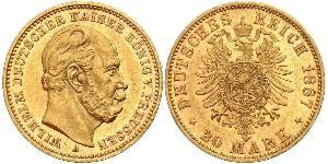 20 Mark Royaume de Prusse (1701-1918) Or Wilhelm I, German Emperor (1797-1888)