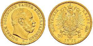 20 Mark Royaume de Prusse (1701-1918) Or Wilhelm I, German Emperor (1797-1888)