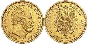 20 Mark Royaume de Prusse (1701-1918) Or Wilhelm I, German Emperor (1797-1888)