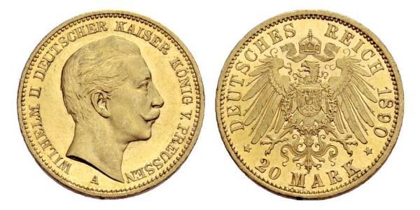 20 Mark Royaume de Prusse (1701-1918) Or Wilhelm II, German Emperor (1859-1941)