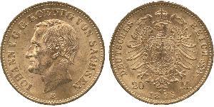 20 Mark Royaume de Saxe (1806 - 1918) Or 