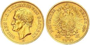 20 Mark Royaume de Saxe (1806 - 1918) Or 