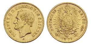 20 Mark Royaume de Saxe (1806 - 1918) Or 