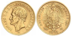 20 Mark Royaume de Saxe (1806 - 1918) Or 