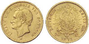 20 Mark Royaume de Saxe (1806 - 1918) Or 