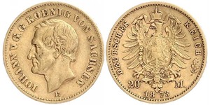 20 Mark Royaume de Saxe (1806 - 1918) Or 