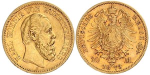 20 Mark Royaume de Wurtemberg (1806-1918) Or 