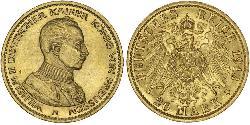 20 Mark Royaume de Prusse (1701-1918) Or Wilhelm II, German Emperor (1859-1941)